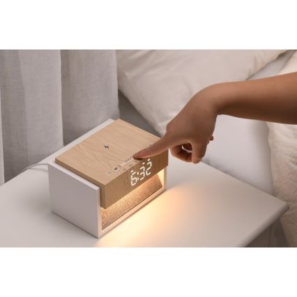 LED asztali lámpa ébresztővel és töltéssel CALM LED/1,2W/5V