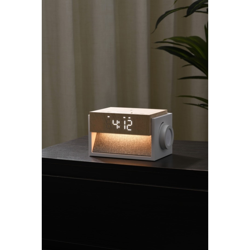 LED asztali lámpa ébresztővel és töltéssel CALM LED/1,2W/5V