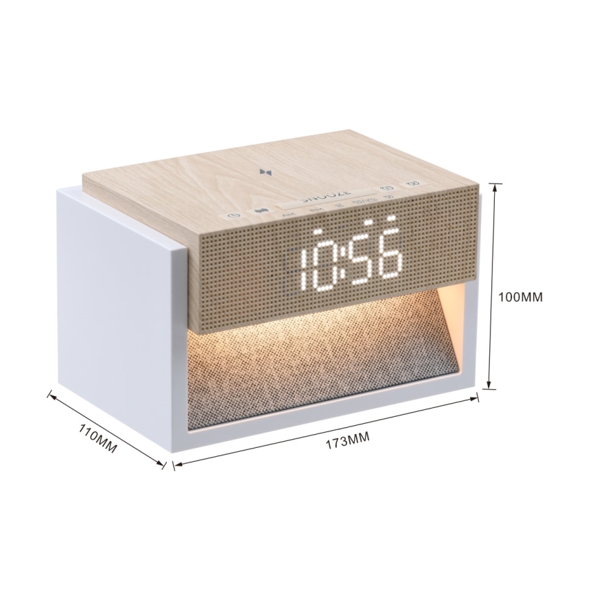 LED asztali lámpa ébresztővel és töltéssel CALM LED/1,2W/5V