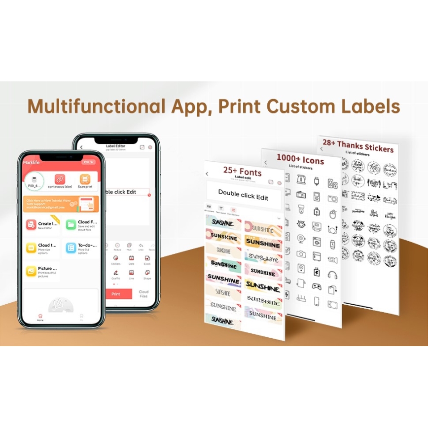 Digitális címkenyomtató USB-C + öntapadó címkék 40x30mm