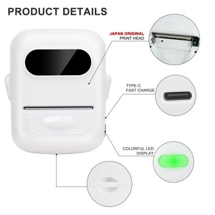 Digitális címkenyomtató USB-C + öntapadó címkék 40x30mm