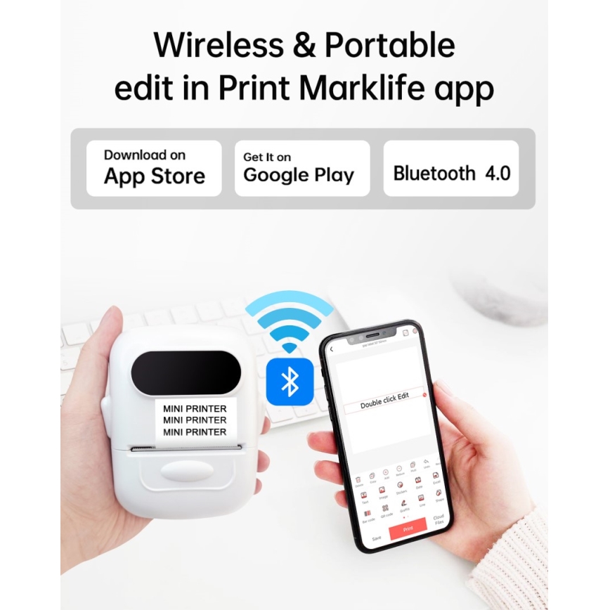 Digitális címkenyomtató USB-C + 3x öntapadó címkék