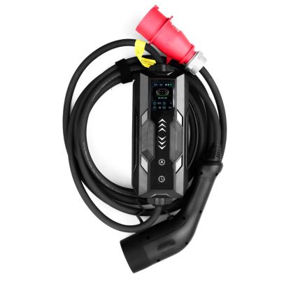 Immax - Utazó töltőállomás elektromos autókhoz AC Type 2 16A/380V 11kW + 230V csatlakozó, 3,7kW 5m + tok