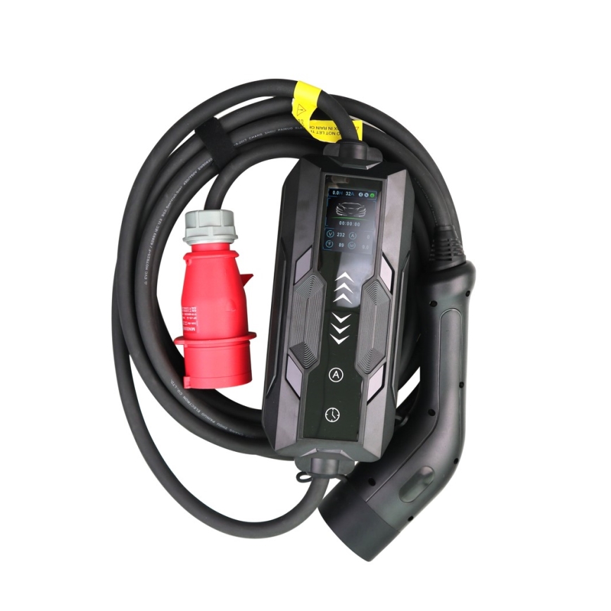 Immax - Hordozható EV töltő elektromos autókhoz AC Type 2 16A/380V 11 kW + 230V dugó, 5 m kábel, Tuya Wi‑Fi