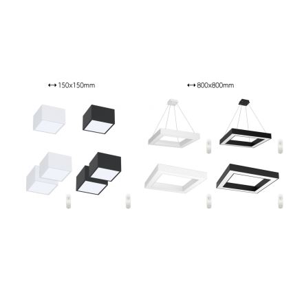 Immax Neo 07072L-15BD - Készlet 2x LED Dimmelhető mennyezeti lámpa CANTO 2xLED/12W/230V + távirányítás Tuya