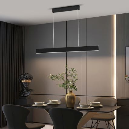 Immax NEO 07076L - Fekete LED dimmelhető függeszték kábellel LISTON LED/18W/230V Tuya + távirányító