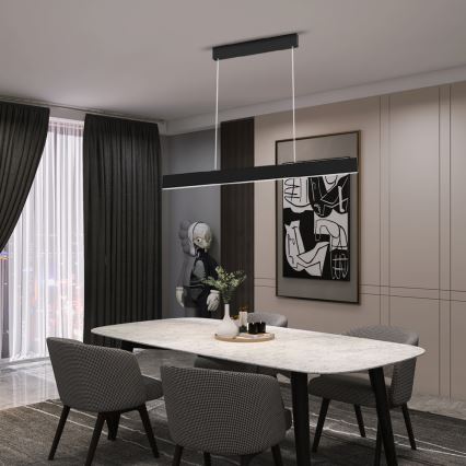 Immax NEO 07076L - Fekete LED dimmelhető függeszték kábellel LISTON LED/18W/230V Tuya + távirányító