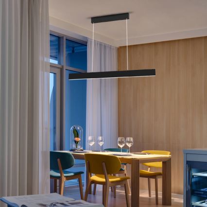 Immax NEO 07076L - Fekete LED dimmelhető függeszték kábellel LISTON LED/18W/230V Tuya + távirányító