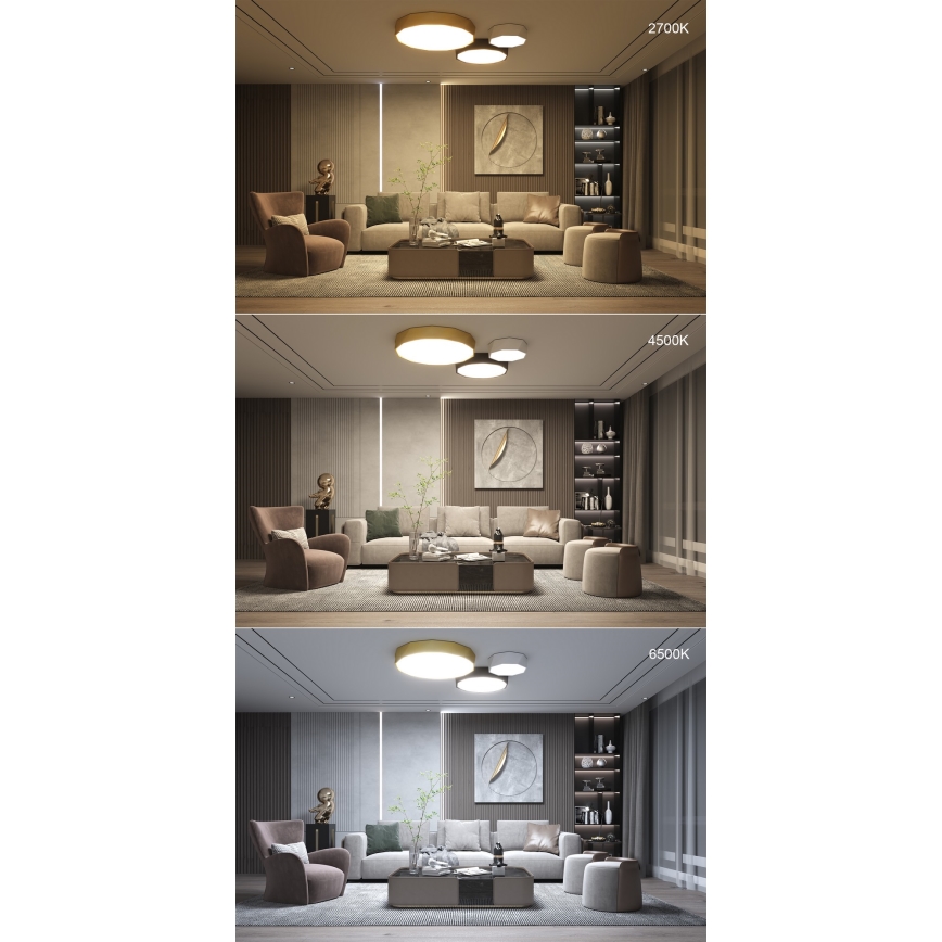 Immax NEO 07130-B60 - LED SMART Dimmelhető mennyezeti lámpa DIAMANTE fekete LED/43W/230V + távirányítás 60cm Tuya ZigBee