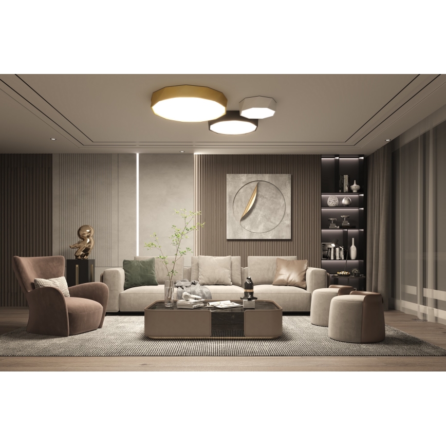 Immax NEO 07130-B60 - LED SMART Dimmelhető mennyezeti lámpa DIAMANTE fekete LED/43W/230V + távirányítás 60cm Tuya ZigBee