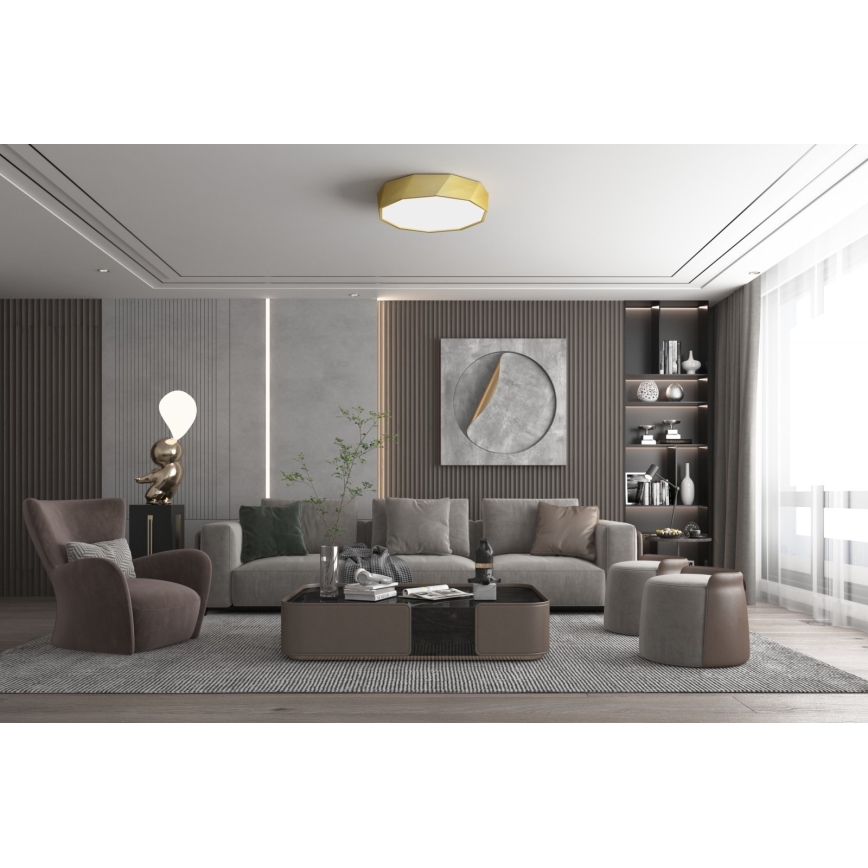 Immax NEO 07132-G60- LED SMART Fényerőszabályozható mennyezeti lámpa DIAMANTE LED/43W/230V arany 60 cm Tuya ZigBee + távirányító