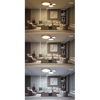 Immax NEO 07132-G80 - LED SMART Fényerőszabályozható mennyezeti lámpa DIAMANTE LED/60W/230V arany 80 cm Tuya ZigBee + távirányító