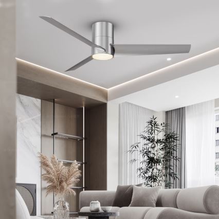 Immax NEO 07135-S - LED Mennyezeti ventilátor FRESH LED/18W/230V Wi-Fi Tuya matt króm + távirányítás