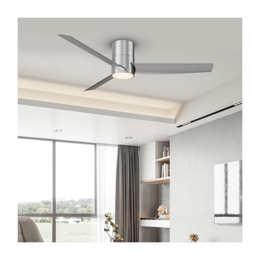 Immax NEO 07135-S - LED Mennyezeti ventilátor FRESH LED/18W/230V Wi-Fi Tuya matt króm + távirányítás