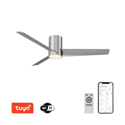 Immax NEO 07135-S - LED Mennyezeti ventilátor FRESH LED/18W/230V Wi-Fi Tuya matt króm + távirányítás