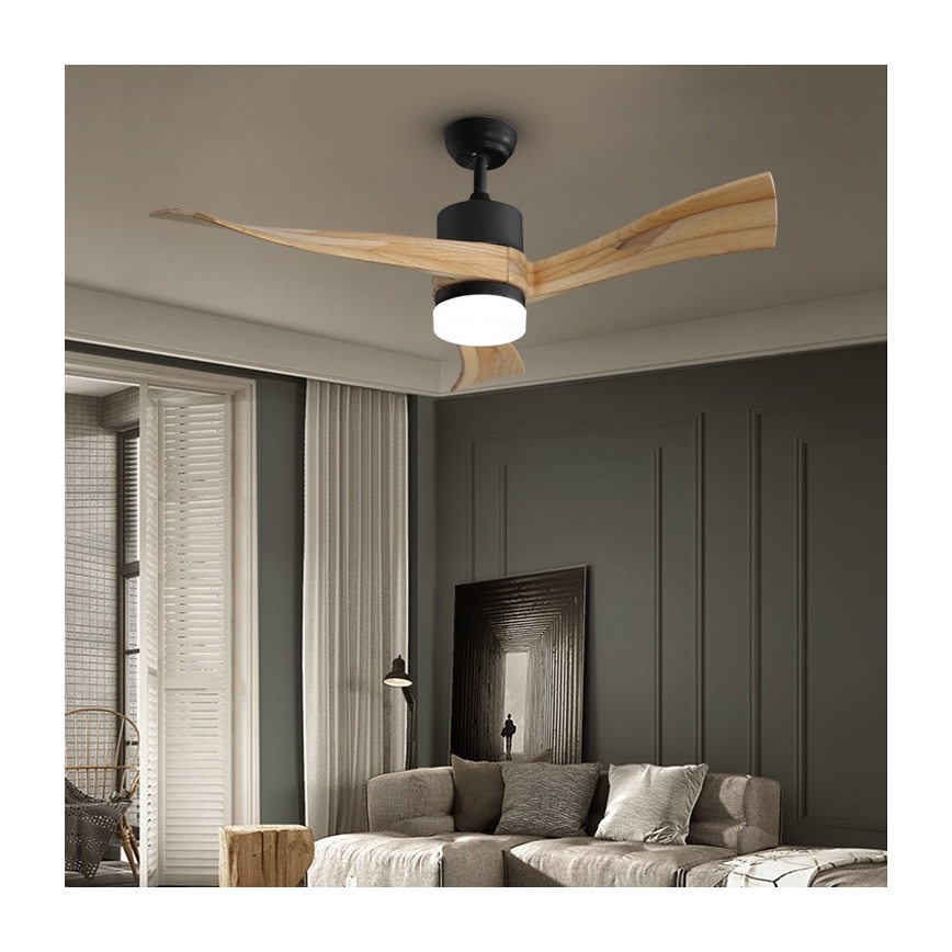Immax NEO 07136-B - LED Mennyezeti ventilátor SOFISTICADO LED/18W/230V tölgy Wi-Fi Tuya + távirányítás
