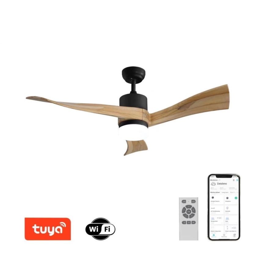 Immax NEO 07136-B - LED Mennyezeti ventilátor SOFISTICADO LED/18W/230V tölgy Wi-Fi Tuya + távirányítás