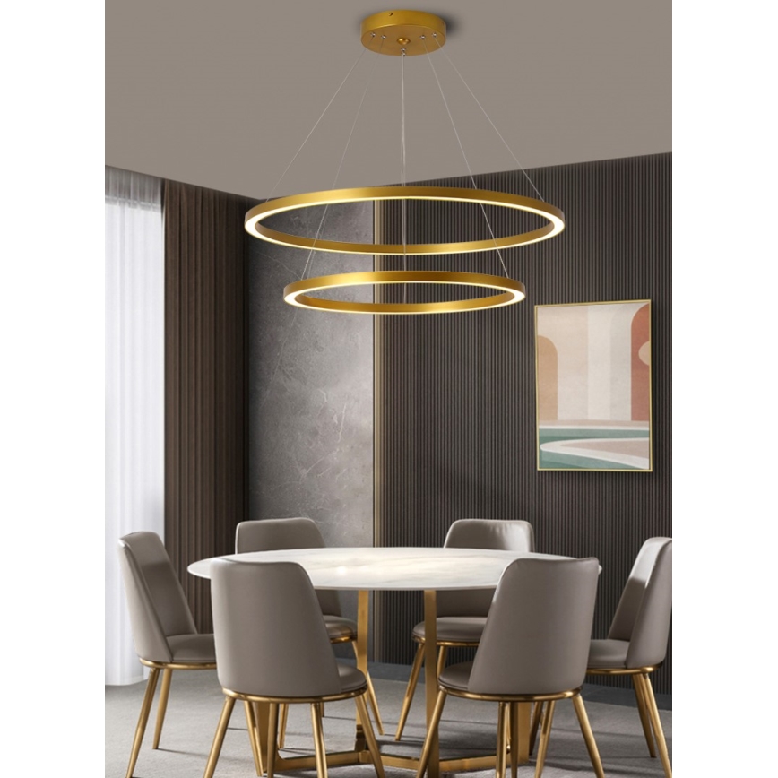 Immax NEO 07159-G80-60 - LED Dimmelhető csillár zsinóron FINO LED/93W/230V Tuya arany + távirányító