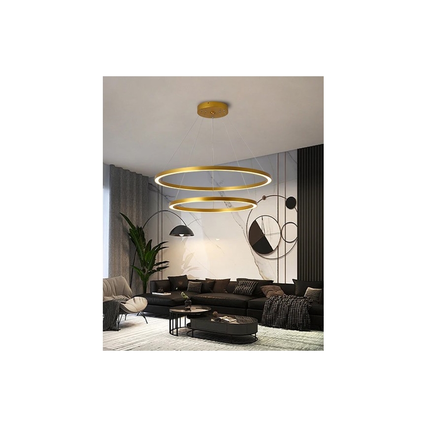 Immax NEO 07159-G80-60 - LED Dimmelhető csillár zsinóron FINO LED/93W/230V Tuya arany + távirányító