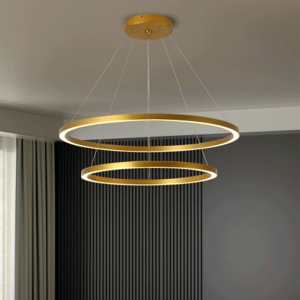 Immax NEO 07159-G80-60 - LED Dimmelhető csillár zsinóron FINO LED/93W/230V Tuya arany + távirányító