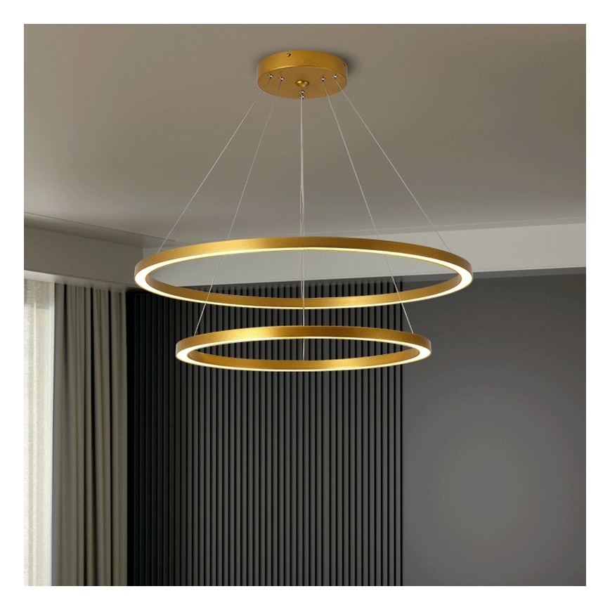 Immax NEO 07159-G80-60 - LED Dimmelhető csillár zsinóron FINO LED/93W/230V Tuya arany + távirányító