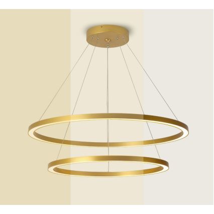 Immax NEO 07159-G80-60 - LED Dimmelhető csillár zsinóron FINO LED/93W/230V Tuya arany + távirányító