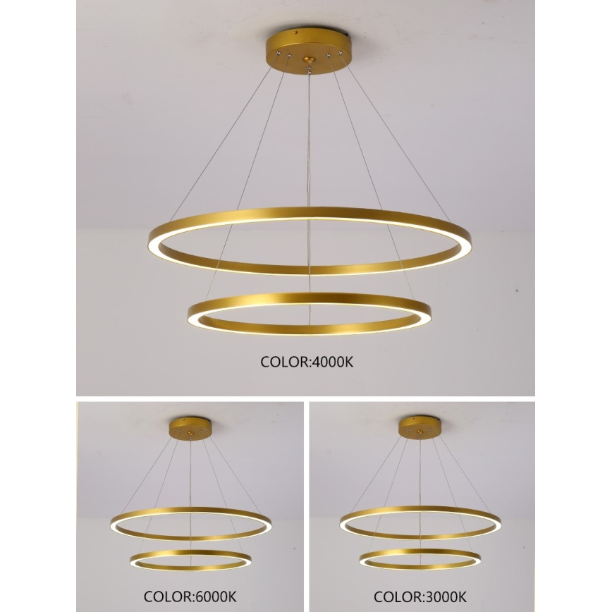 Immax NEO 07159-G80-60 - LED Dimmelhető csillár zsinóron FINO LED/93W/230V Tuya arany + távirányító