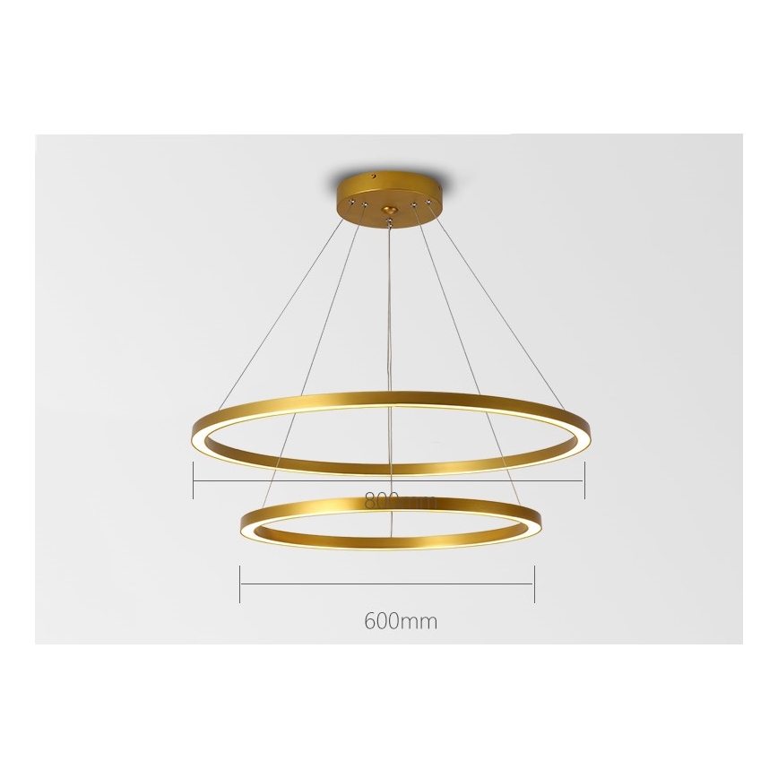 Immax NEO 07159-G80-60 - LED Dimmelhető csillár zsinóron FINO LED/93W/230V Tuya arany + távirányító