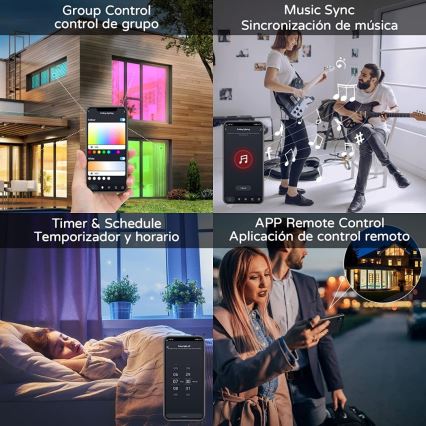 Immax NEO 07166-B40 - LED RGB+CCT dimmelhető mennyezeti lámpa NEO LITE TUDO LED/50W/230V Wi-Fi Tuya fekete + távirányító