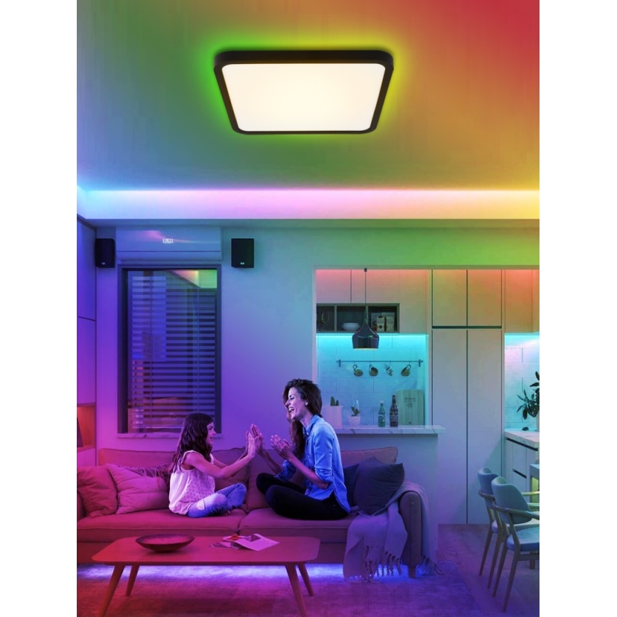 Immax NEO 07167-B40 - LED RGB+CCT Dimmelhető mennyezeti lámpa NEO LITE TUDO LED/50W/230V Wi-Fi Tuya fekete + távirányító