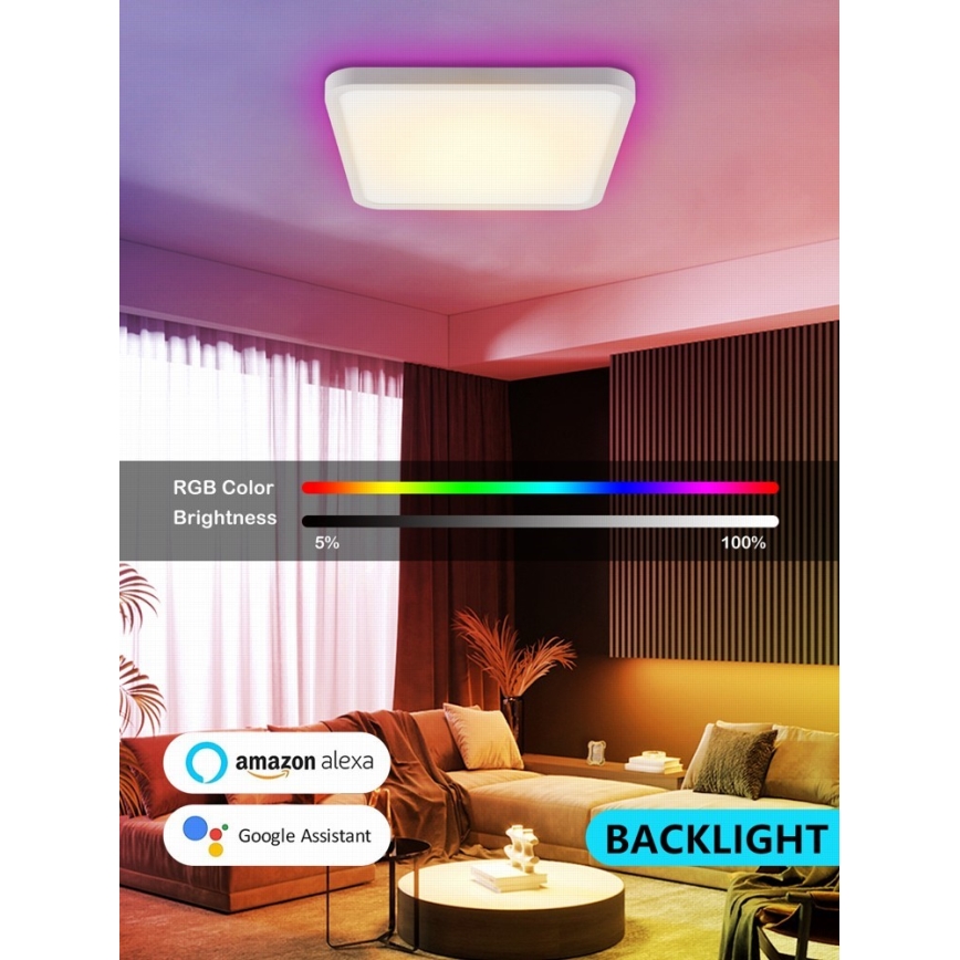 Immax NEO 07168-W40 - LED RGB+CCT Dimmelhető mennyezeti lámpa NEO LITE TUDO LED/50W/230V Wi-Fi Tuya fehér + távirányítás