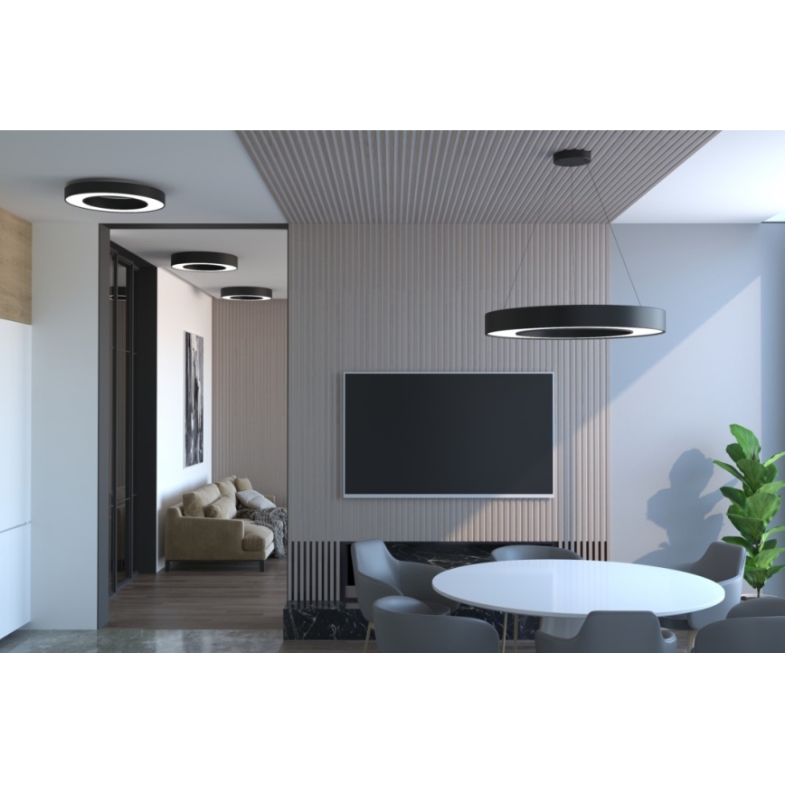 Immax NEO 07209L - LED Dimmelhető mennyezeti lámpa PASTEL LED/53W/230V 60 cm fekete Tuya + távirányítás