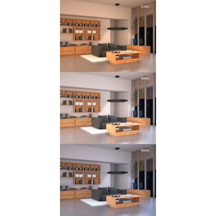Immax NEO 07209L - LED Dimmelhető mennyezeti lámpa PASTEL LED/53W/230V 60 cm fekete Tuya + távirányítás