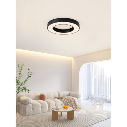 Immax NEO 07209L - LED Dimmelhető mennyezeti lámpa PASTEL LED/53W/230V 60 cm fekete Tuya + távirányítás