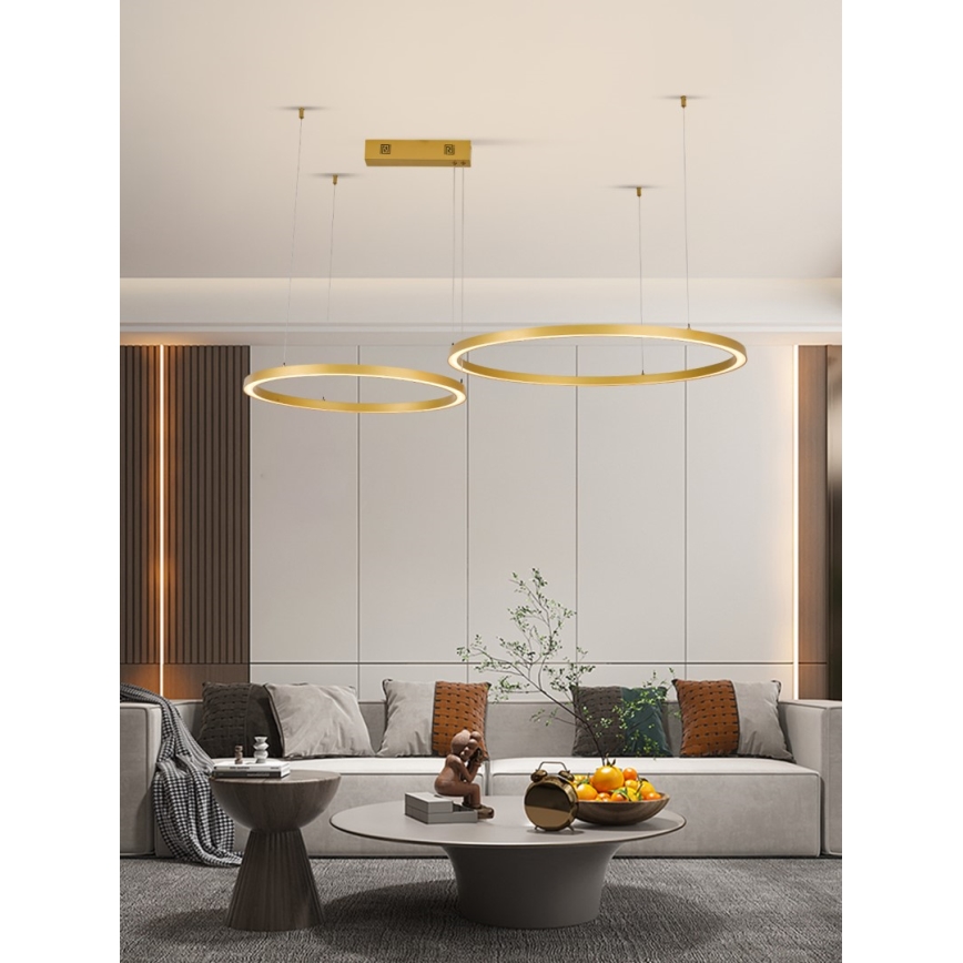 Immax NEO 07218L - LED dimmelhető függeszték FINO LED/93W/230V 60/80cm arany Tuya + távirányító