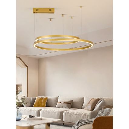Immax NEO 07218L - LED dimmelhető függeszték FINO LED/93W/230V 60/80cm arany Tuya + távirányító