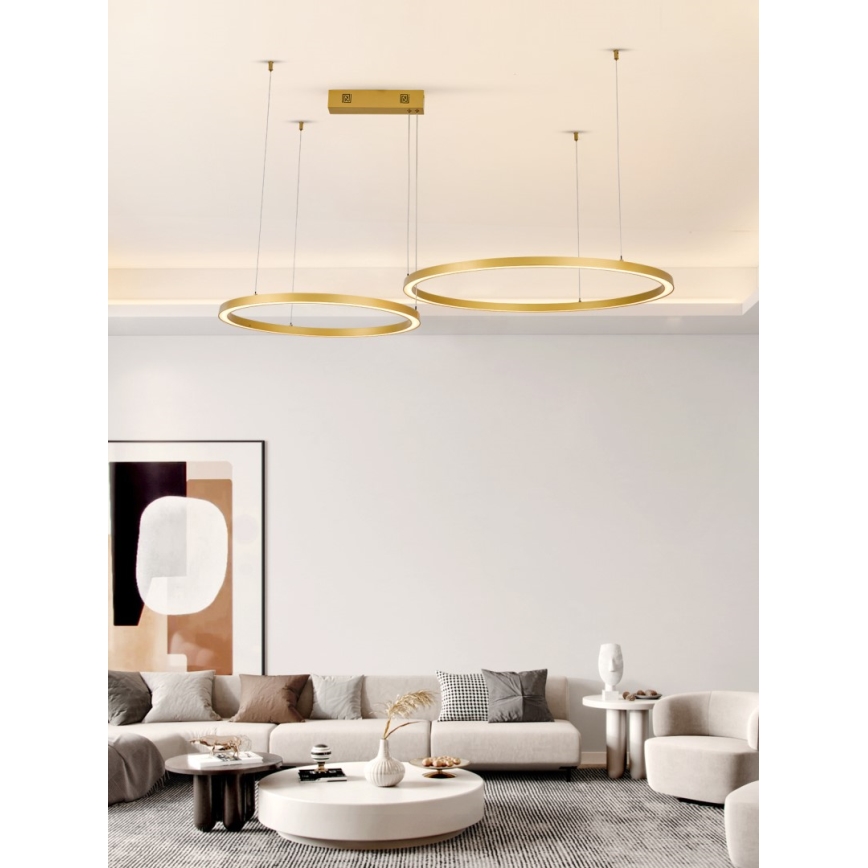 Immax NEO 07218L - LED dimmelhető függeszték FINO LED/93W/230V 60/80cm arany Tuya + távirányító