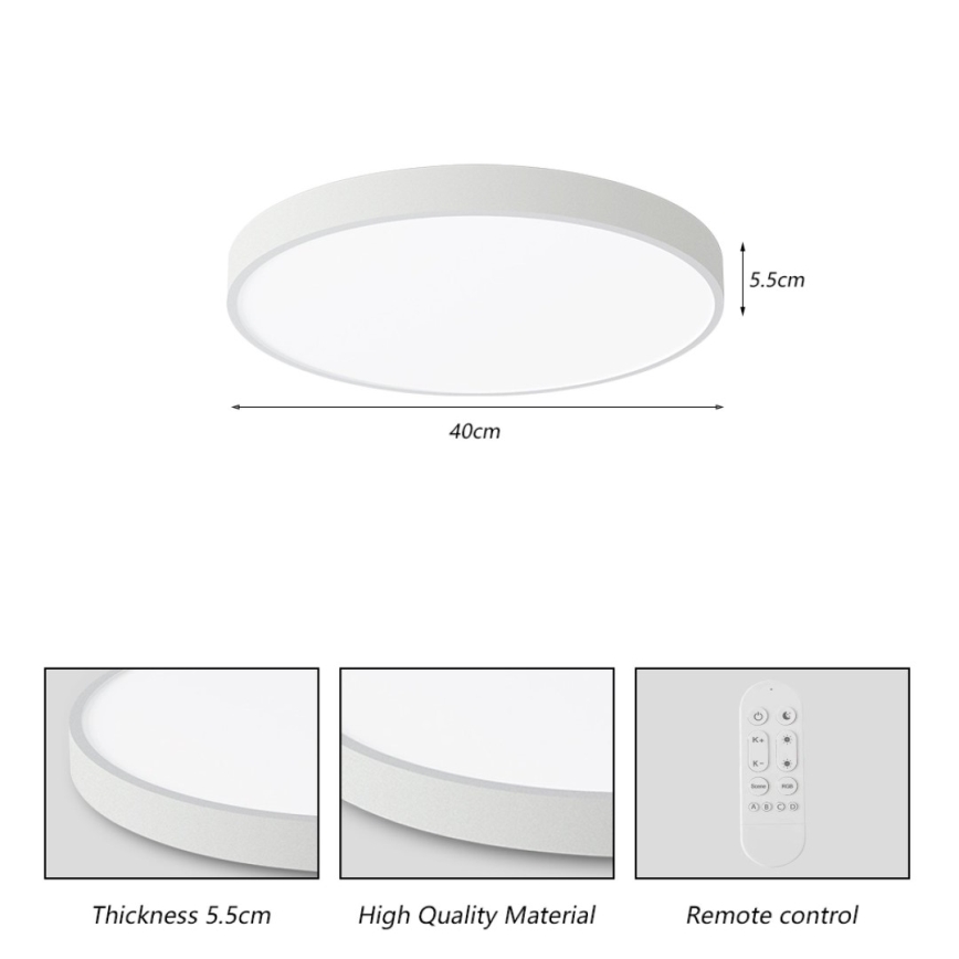 Immax NEO 07251L - LED Dimmelhető mennyezeti lámpa NEO LITE SEMPLICI LED/36W/230V 3000-6000K Wi-Fi Tuya fehér + távirányítás