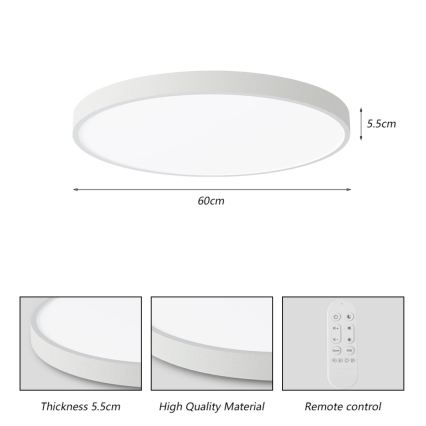Immax NEO 07253L - LED Dimmelhető mennyezeti lámpa NEO LITE SEMPLICI LED/60W/230V 3000-6000K Wi-Fi Tuya fehér + távirányítás