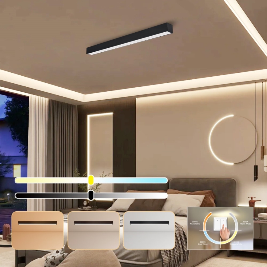 Immax NEO 07255L - LED dimmelhető mennyezeti lámpa NEO LITE LUNGO LED/20W/230V 3000-6000K Wi-Fi Tuya fekete + távirányító