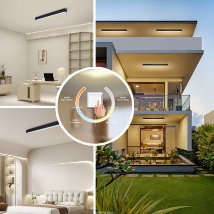 Immax NEO 07255L - LED dimmelhető mennyezeti lámpa NEO LITE LUNGO LED/20W/230V 3000-6000K Wi-Fi Tuya fekete + távirányító