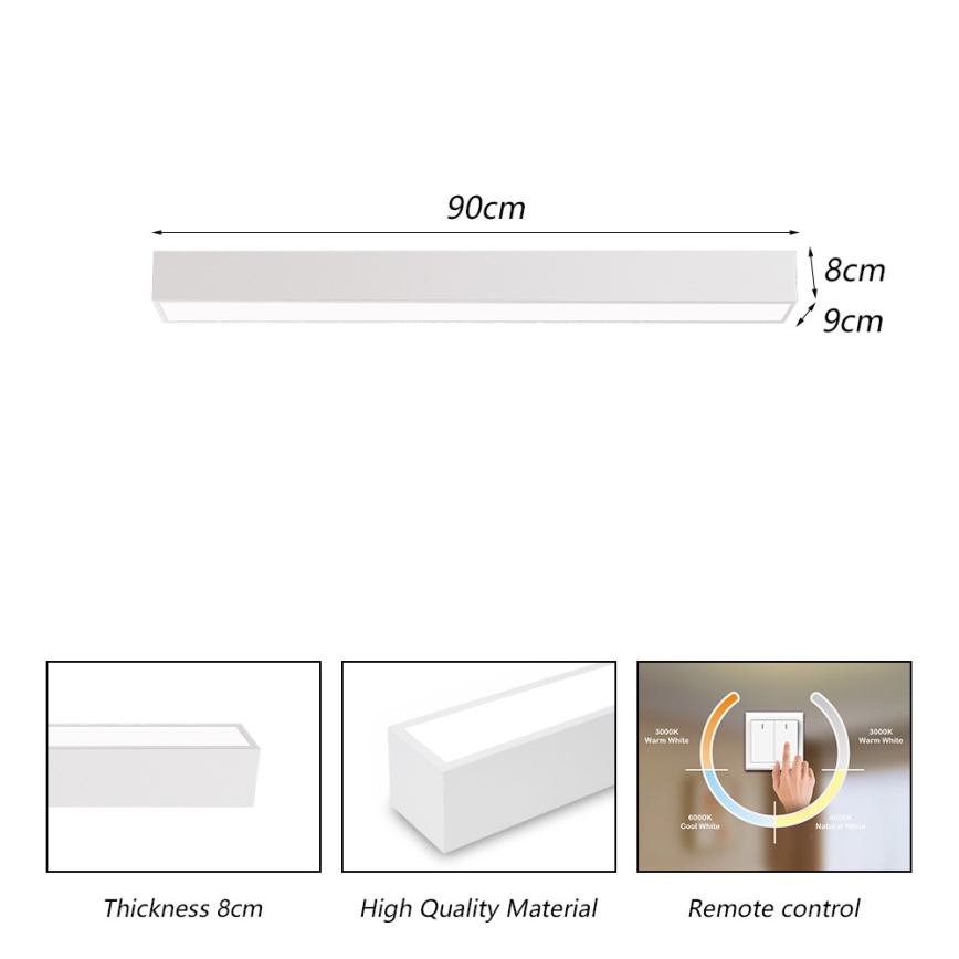 Immax NEO 07258L - LED Dimmelhető mennyezeti lámpa NEO LITE LUNGO LED/29W/230V 3000-6000K Wi-Fi Tuya fehér + távirányítás