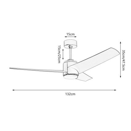 Immax NEO 07282L - LED+CCT fényerőszabályozható mennyezeti ventilátor BEAUTY LED/18W/230V 3000/4000/6000K Wi-Fi Tuya átm. 132 cm + távirányítóval