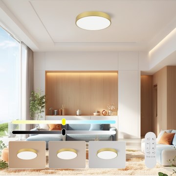 Immax NEO 07292L - Dimmelhető LED mennyezeti lámpatest NEO LITE SEMPLICI LED/36W/230V 3000-6000K átm. 40 cm Tuya Wi‑Fi arany + távirányító