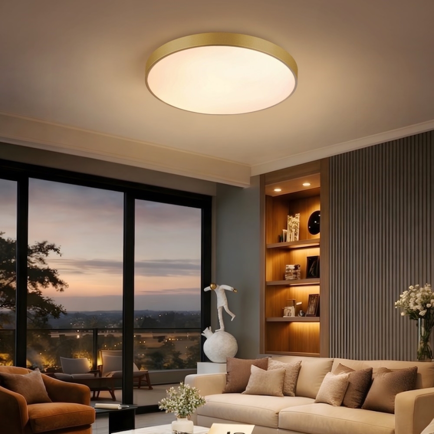 Immax NEO 07293L - LED-dimmelhető mennyezeti lámpatest NEO LITE SEMPLICI LED/60W/230V 3000–6000K átm. 60 cm Wi-Fi Tuya arany + távirányító