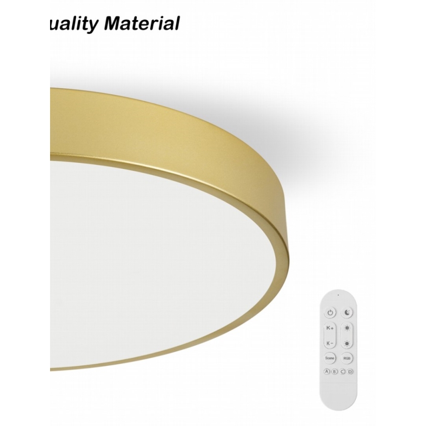 Immax NEO 07293L - LED-dimmelhető mennyezeti lámpatest NEO LITE SEMPLICI LED/60W/230V 3000–6000K átm. 60 cm Wi-Fi Tuya arany + távirányító