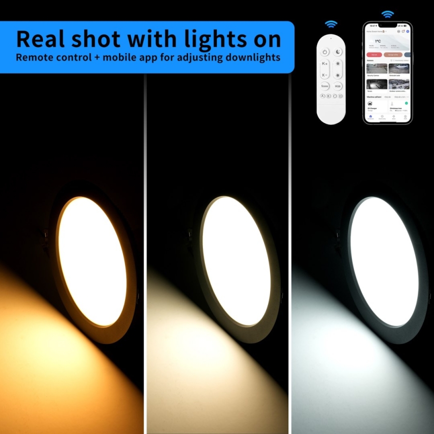 Immax NEO 07294L - LED dimmelhető beépíthető DOWN lámpatest LED/36W/230V Wi-Fi, Tuya  Tuya  átm. 23 cm, fehér