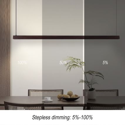 Immax NEO 07301L - dimmelhető, kábelen függesztett csillár MADEIRA LED/33W/230V Wi‑Fi Tuya 152 cm dió + távirányító
