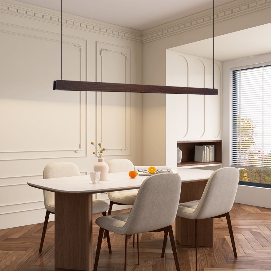 Immax NEO 07301L - dimmelhető, kábelen függesztett csillár MADEIRA LED/33W/230V Wi‑Fi Tuya 152 cm dió + távirányító