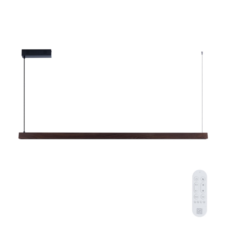 Immax NEO 07301L - dimmelhető, kábelen függesztett csillár MADEIRA LED/33W/230V Wi‑Fi Tuya 152 cm dió + távirányító